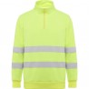 Sudadera de alta visibilidad con media cremallera.