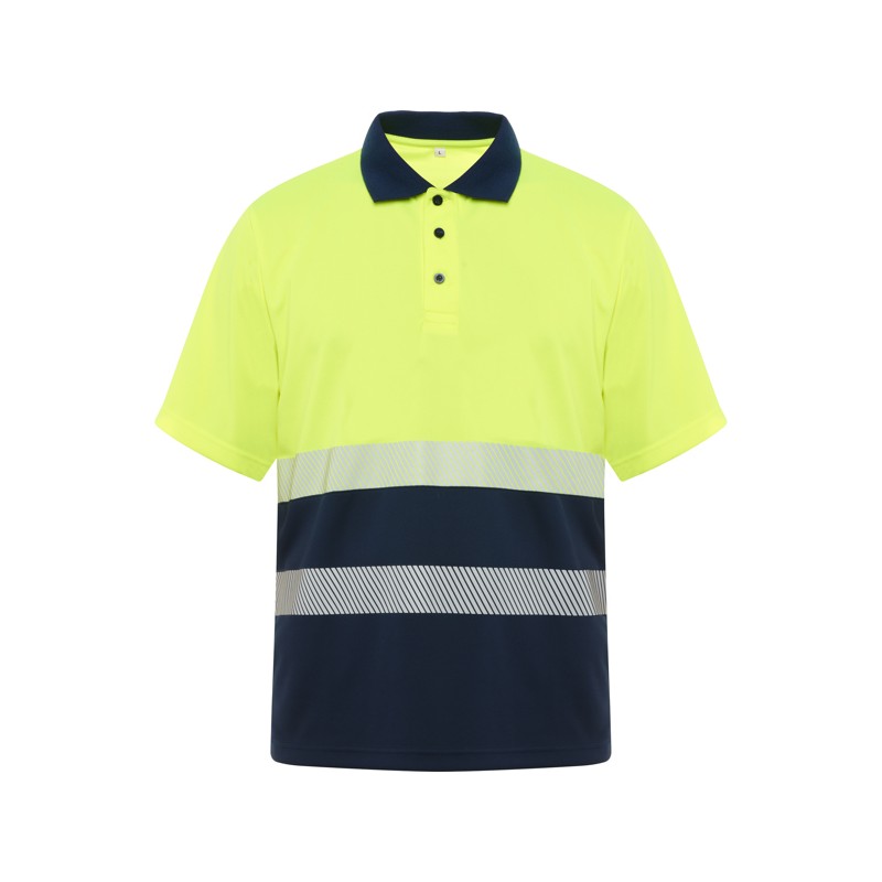 Polo técnico de alta visibilidad en manga corta.
