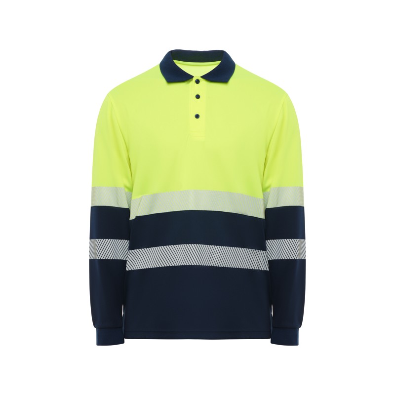 Polo técnico de alta visibilidad en manga larga.