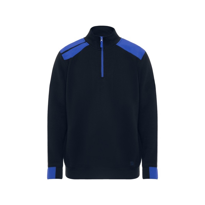 Sudadera de media cremallera y cuello alto en colores combinados